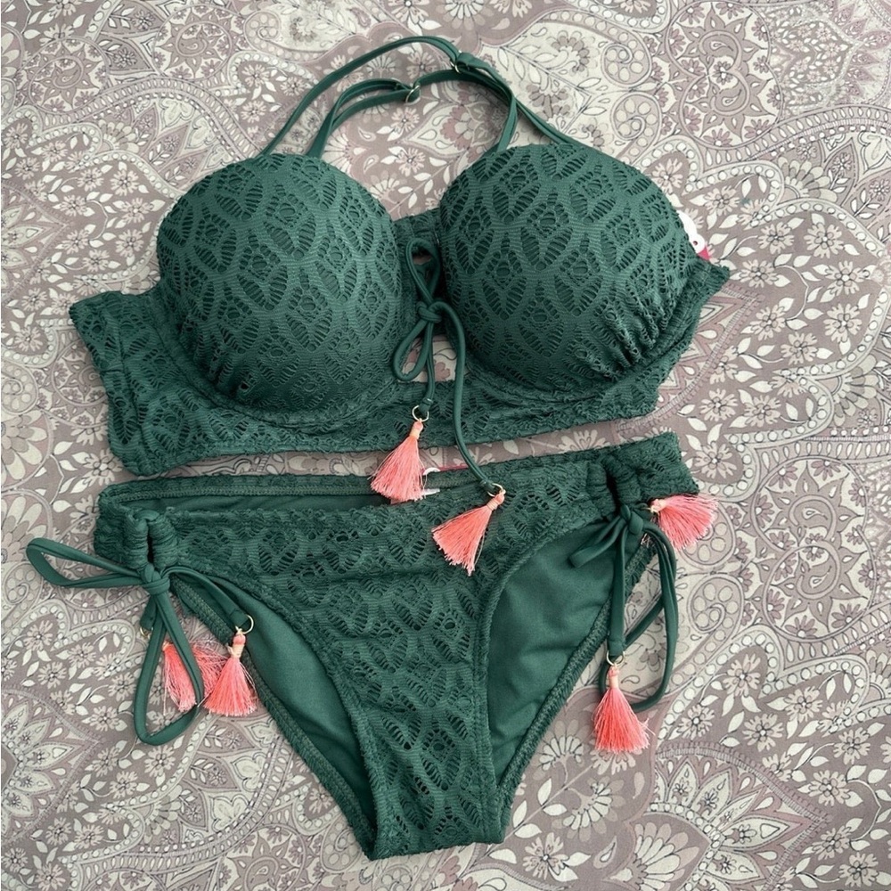 Bikini Set Green Lace